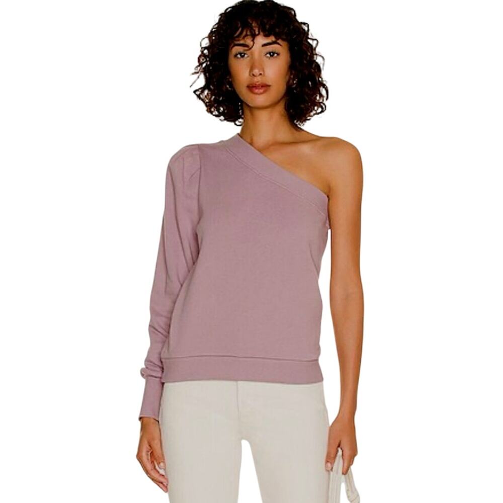 Nation LTD Size S Women's Alaia One-Shoulder Sweatshirt Hopeless Romantic